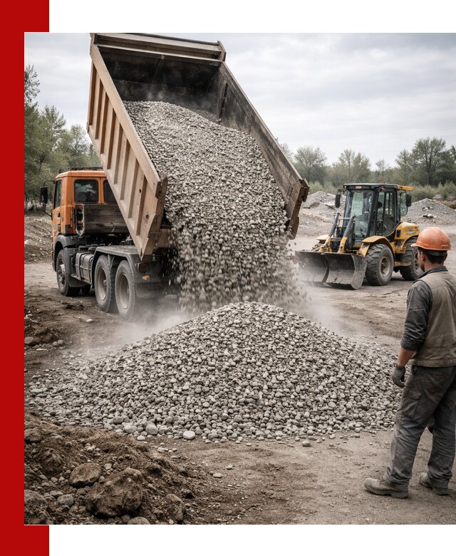 Доставка щебня в Вязниках крупными и мелкими фракциями