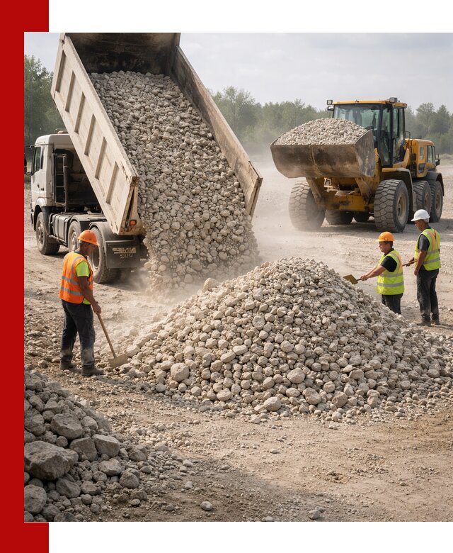 Доставка известнякового щебня фр. 40-70 в Вязниках