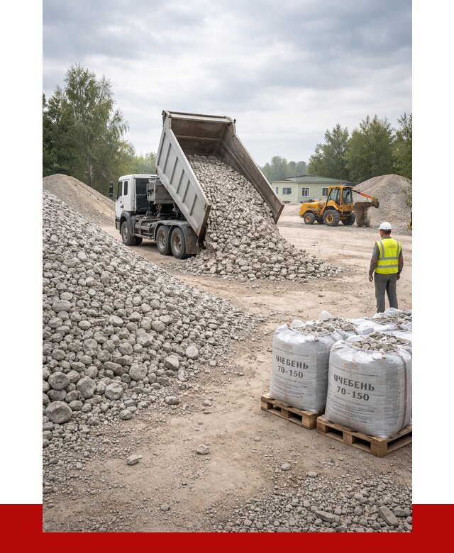 Известняковый щебень фракция 70-150 в Вязниках от 1335 р. | ПРОНЕРУДВзн