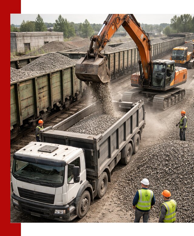 Железнодорожный щебень фракция 25–60 для поставок в Вязниках