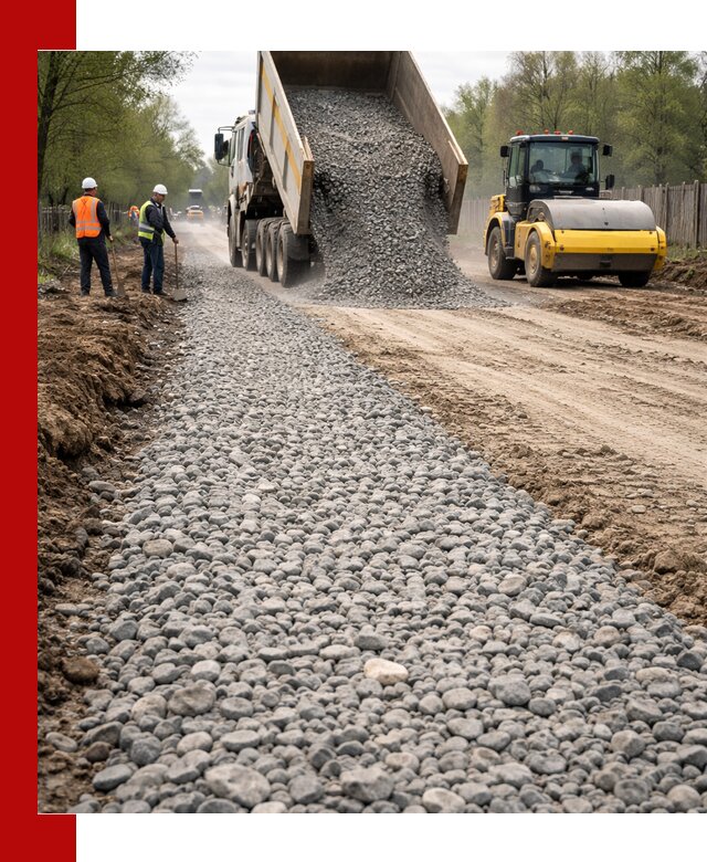 Доставка щебня для отсыпки дорог в Вязниках высокого качества
