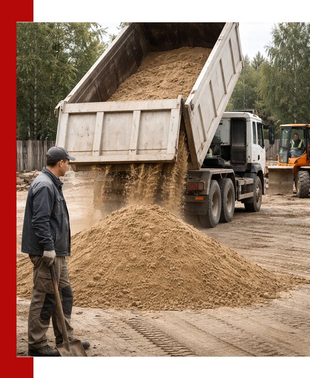 Доставка и продажа песка с разгрузкой в Вязниках