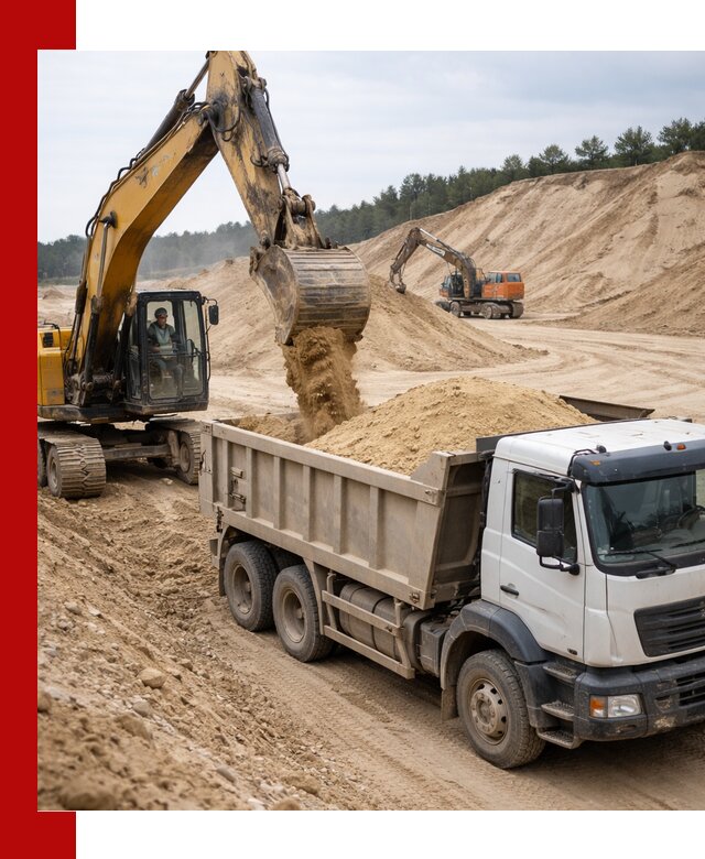 Доставка карьерного песка с самосвалами и разгрузкой в Вязниках