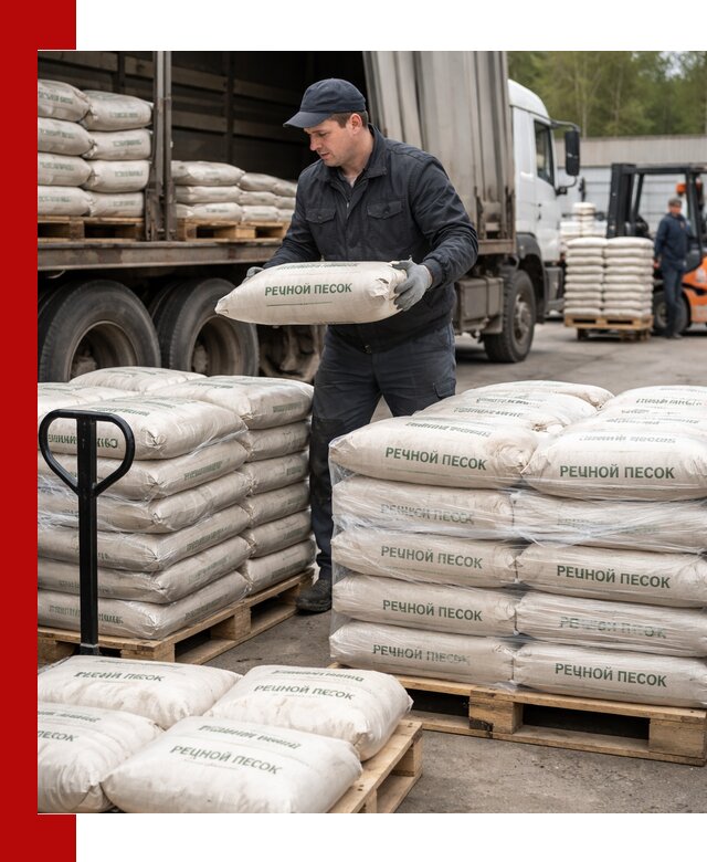 Речной песок в мешках с доставкой в Вязниках