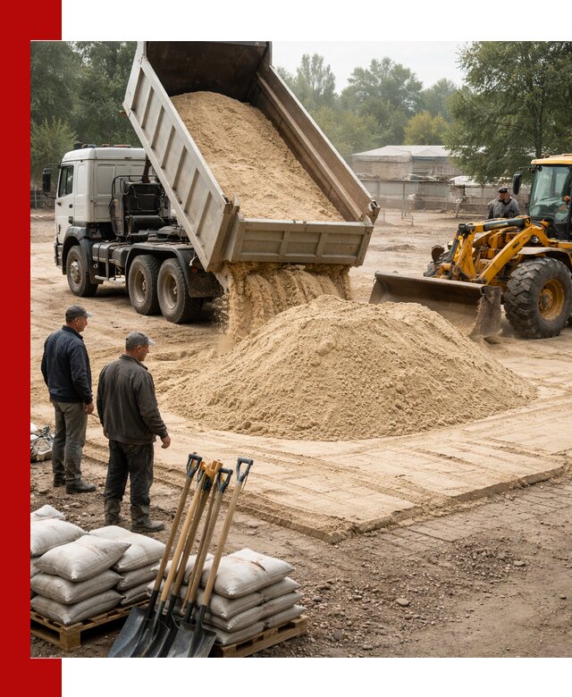 Доставка мытого песка в Вязниках с самосвалами по выгодной цене