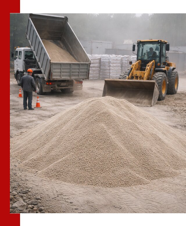 Кварцевый песок фракция 0–8 для стройработ в Вязниках
