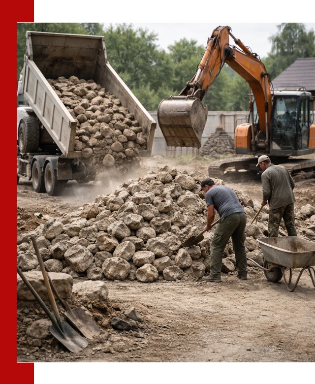 Доставка и разгрузка бутового камня в Вязниках