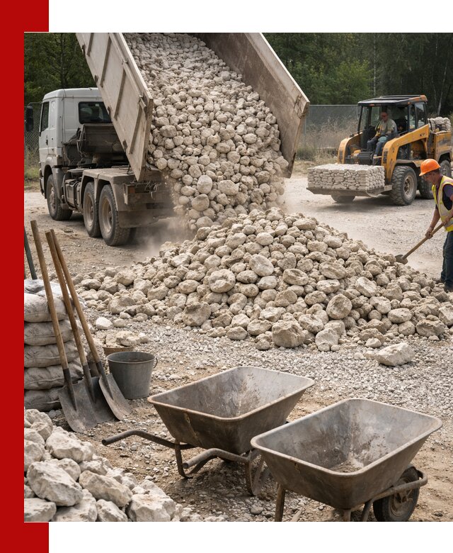 Доставка и продажа бутового известнякового камня в Вязниках