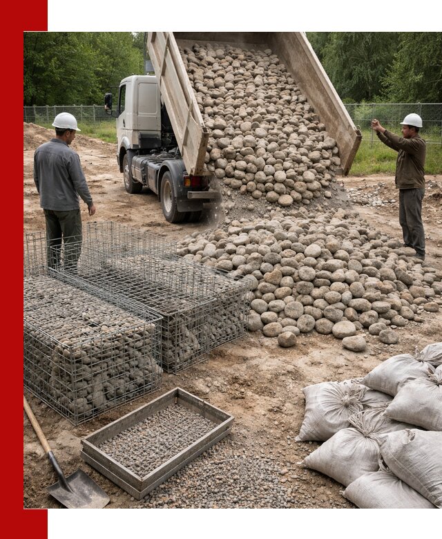 Камень для габионов фракция 70–151 в Вязниках