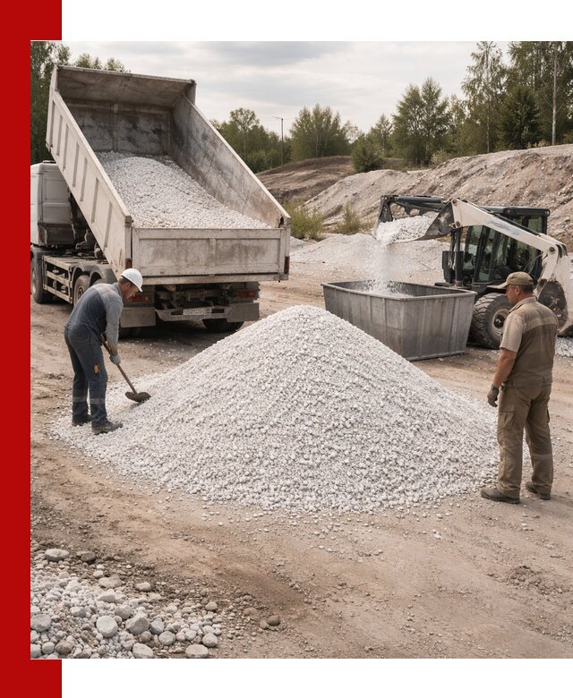 Доставка и продажа белой мраморной крошки в Вязниках