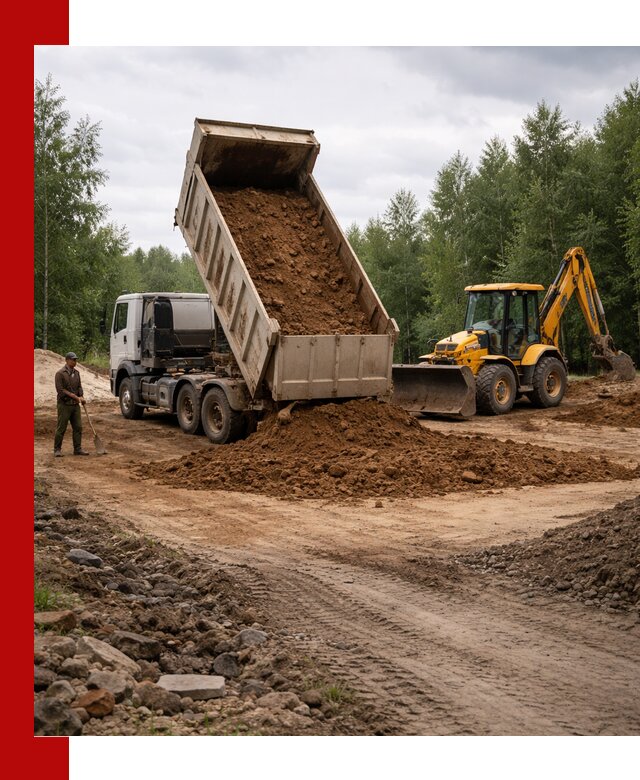 Доставка суглинка самосвалами в Вязниках подсыпка и планировка