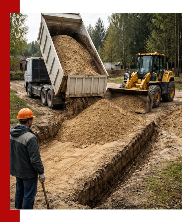 Доставка песчаного грунта в Вязниках для строительных работ
