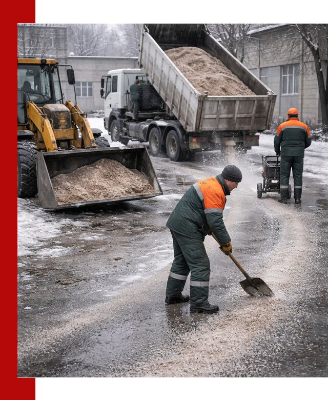 Реагент против гололеда с доставкой и нанесением в Вязниках