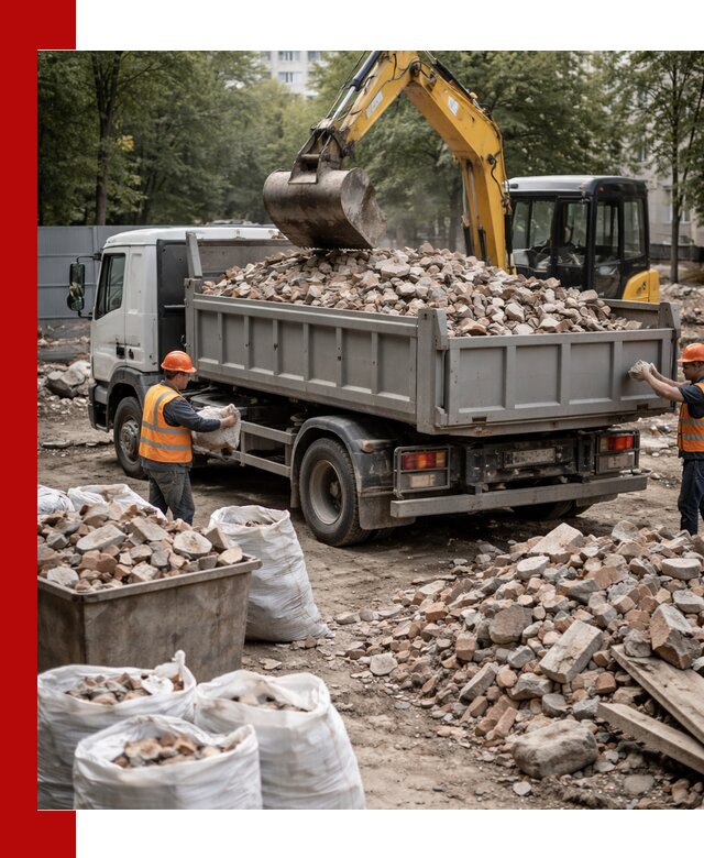 Вывоз строительного мусора в Вязниках с самосвалами и контейнерами