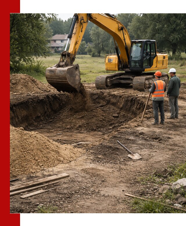 Рытье котлована под фундамент в Вязниках (быстро и недорого)