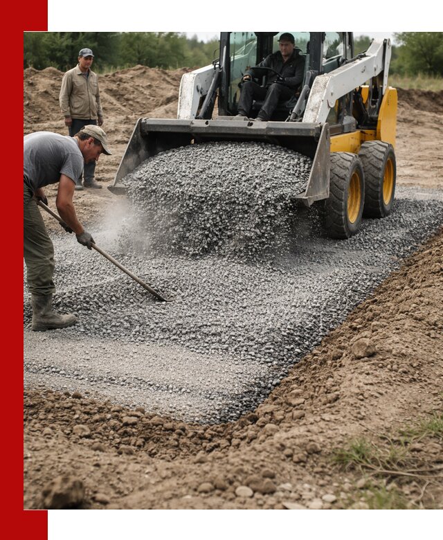 Устройство щебеночной подушки в Вязниках для дорог и фундаментов